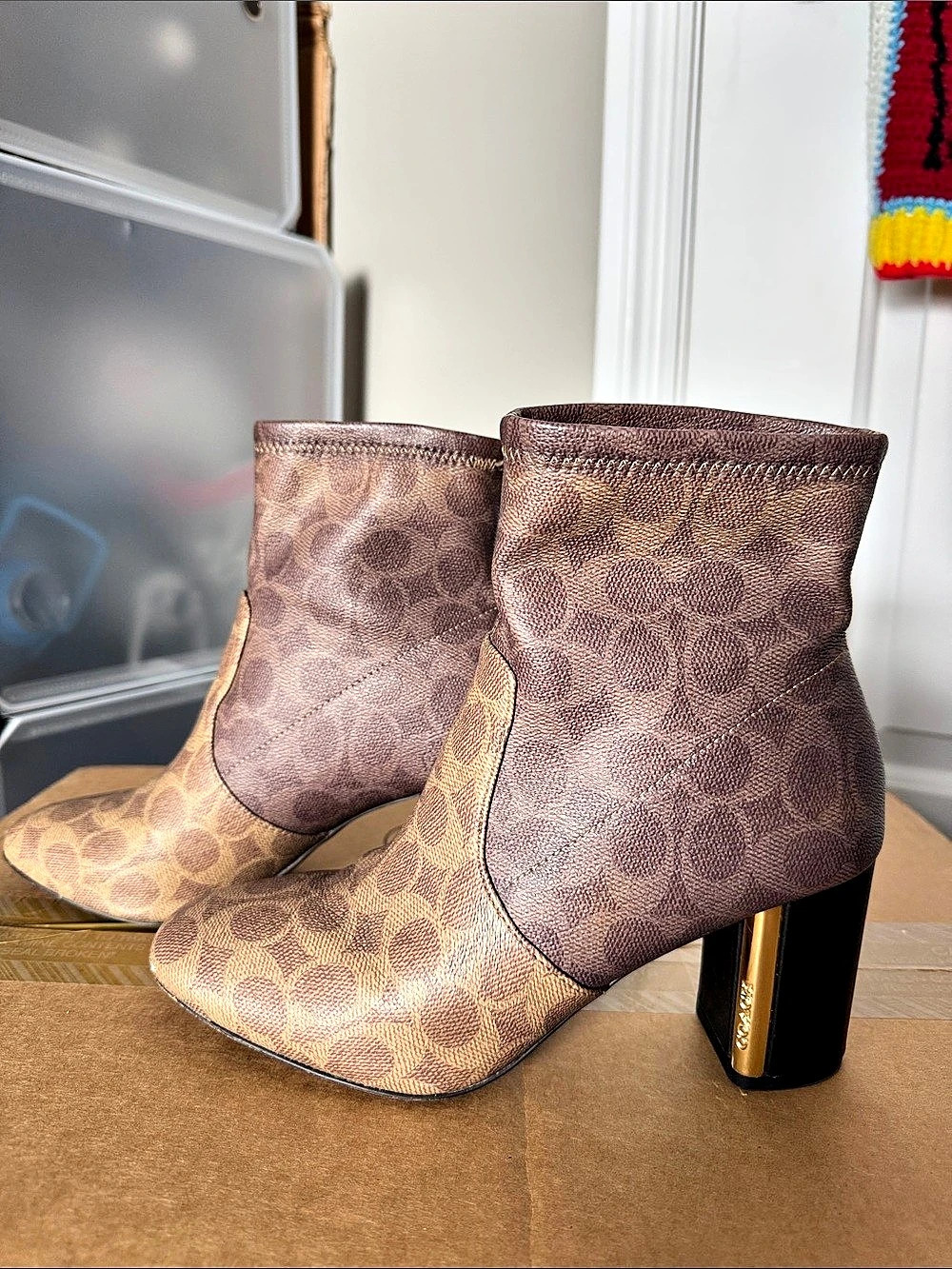 Coach Signature Jacquard Ankle Bootie Booties US 8